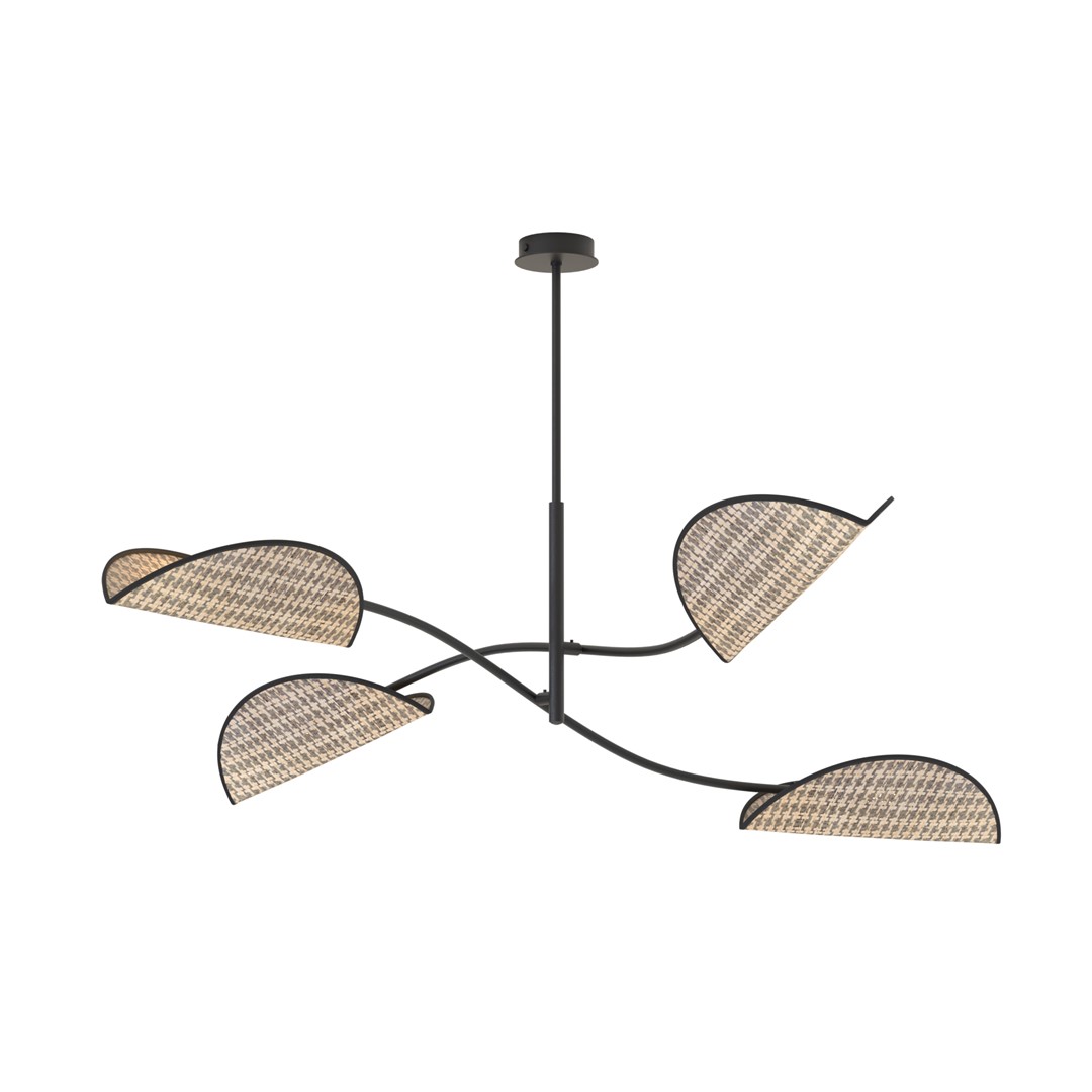 Rattanowa lampa sufitowa do salonu 1463/4 z serii LOTUS 4 BL NATURAL