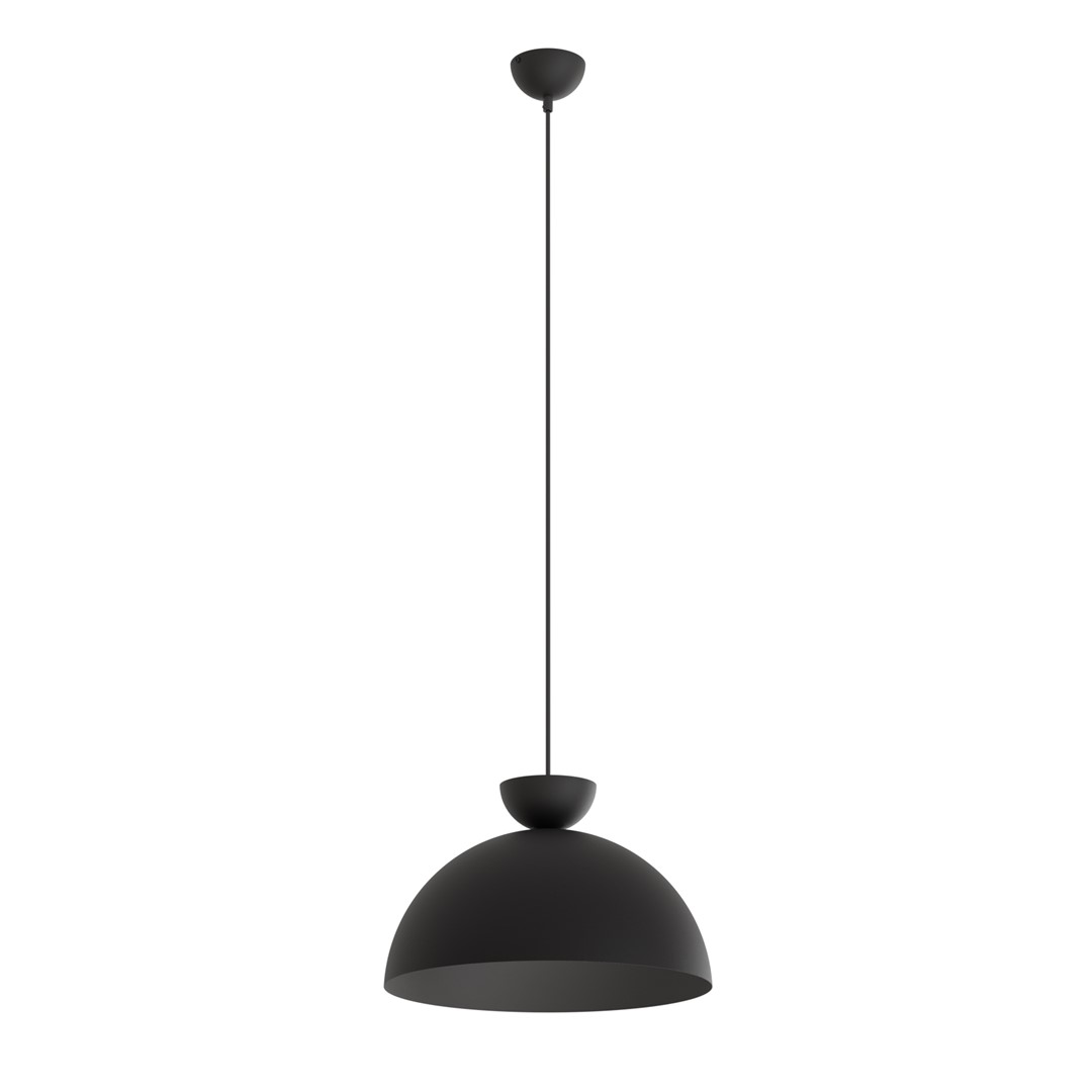 Czarna lampa wisząca, półokrągła 1471/1L z serii LUNARO 1L BL BLACK
