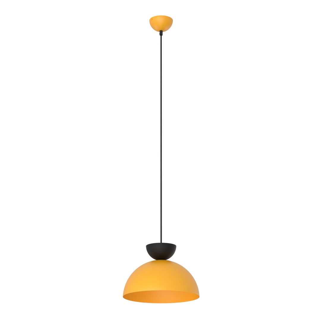 Pomarańczowo-czarna lampa wisząca 1474/1S z serii LUNARO 1S BL ORANGE