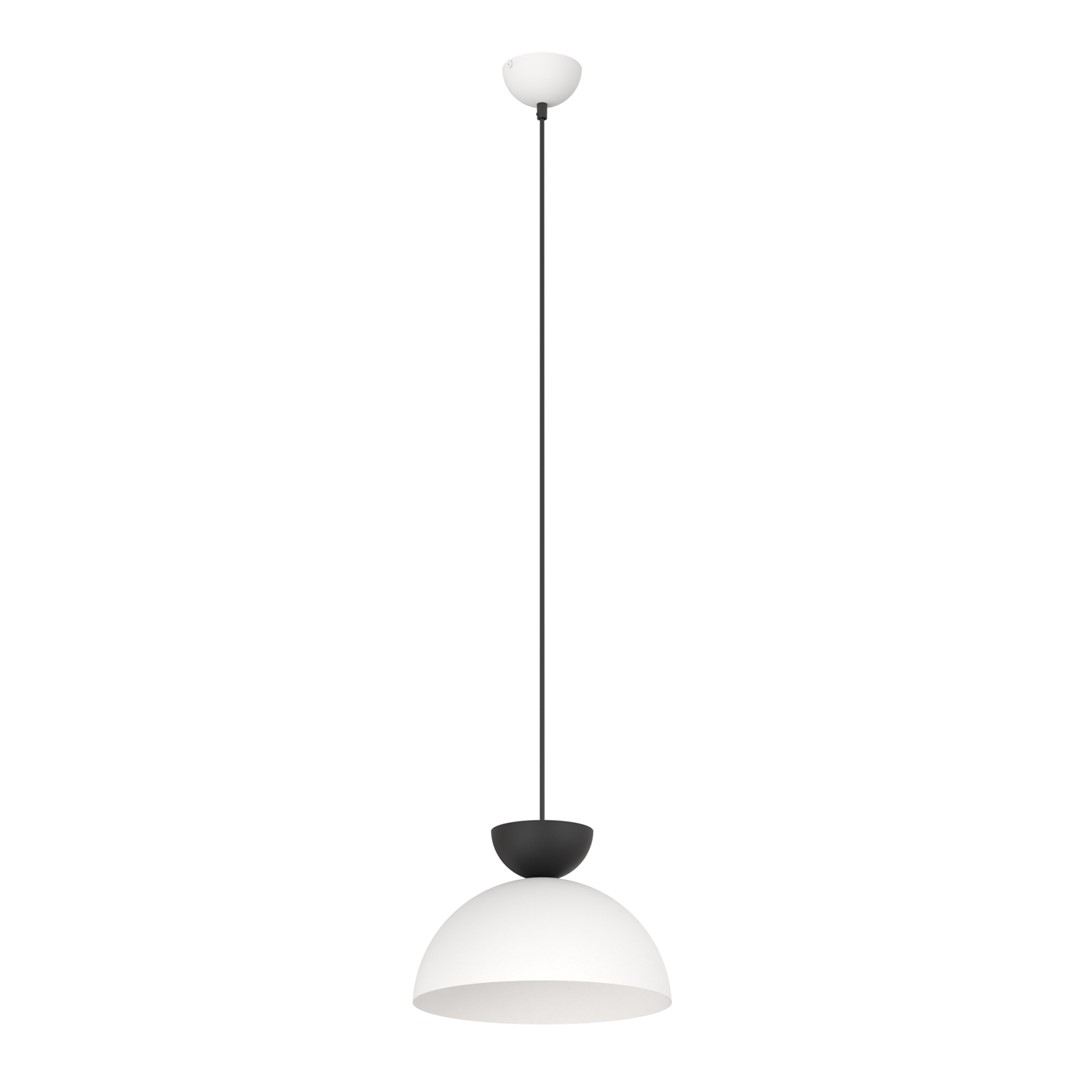 Biało-czarna lampa wisząca 1475/1S z serii LUNARO 1S BL WHITE/BLACK