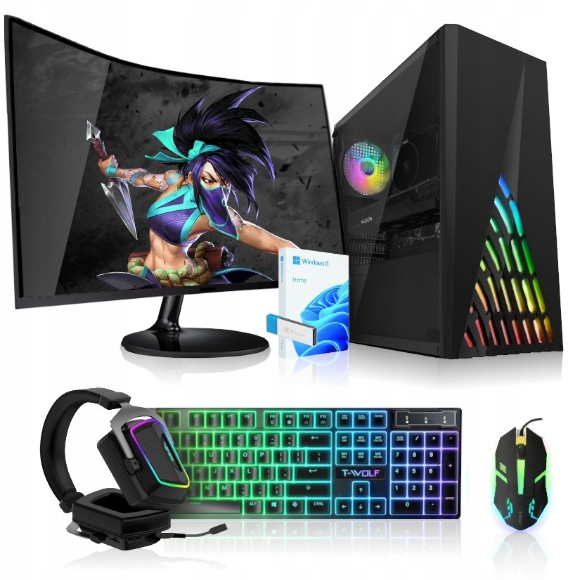 ZESTAW KOMPUTER GAMINGOWY DO GIER EVO X5 / INTEL i3 / RTX 3050 / 16GB /WiFi