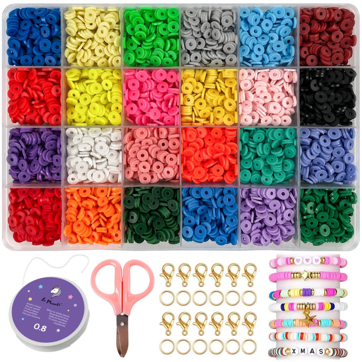 Koraliki Płaskie do Robienia Bransoletek Biżuterii Naszyjników Zestaw