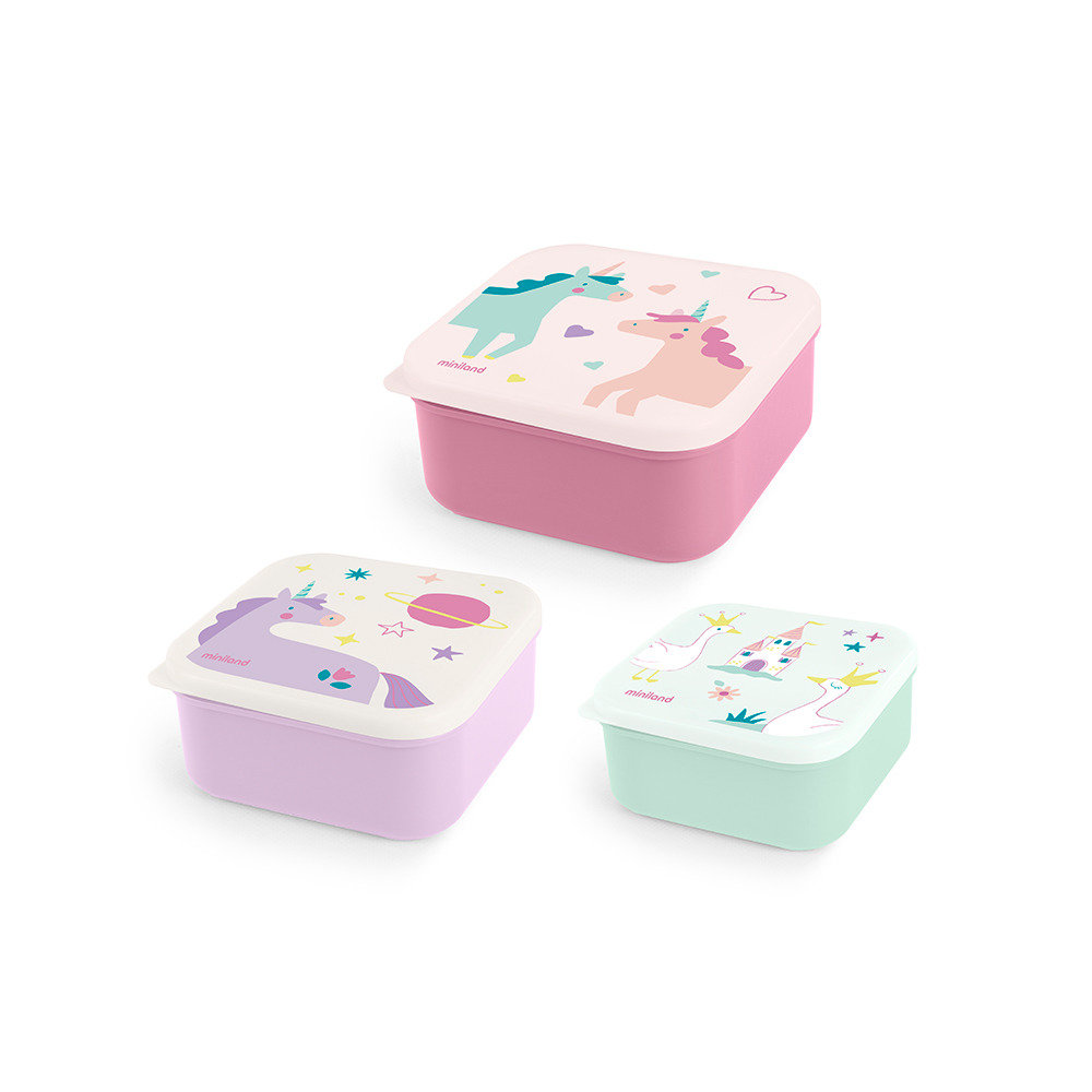 Zestaw 3 pudełek na lunch - Jednorożec