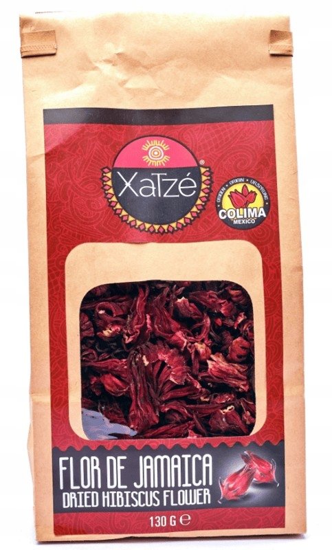 Suszone kwiaty hibiskusa - Flor de Jamaica 130g XATZÉ - import MEKSYK
