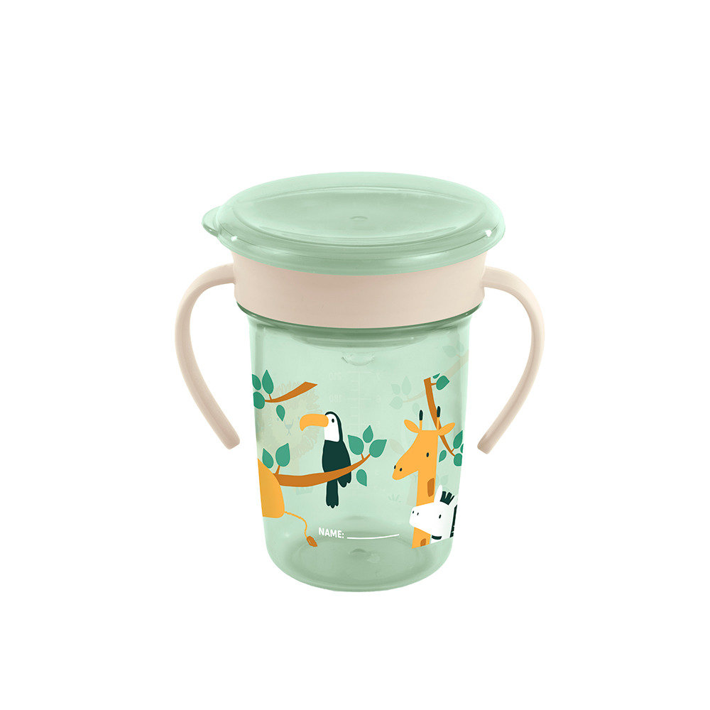 Kubek z silikonowym ustnikiem - Dżungla - 260ml