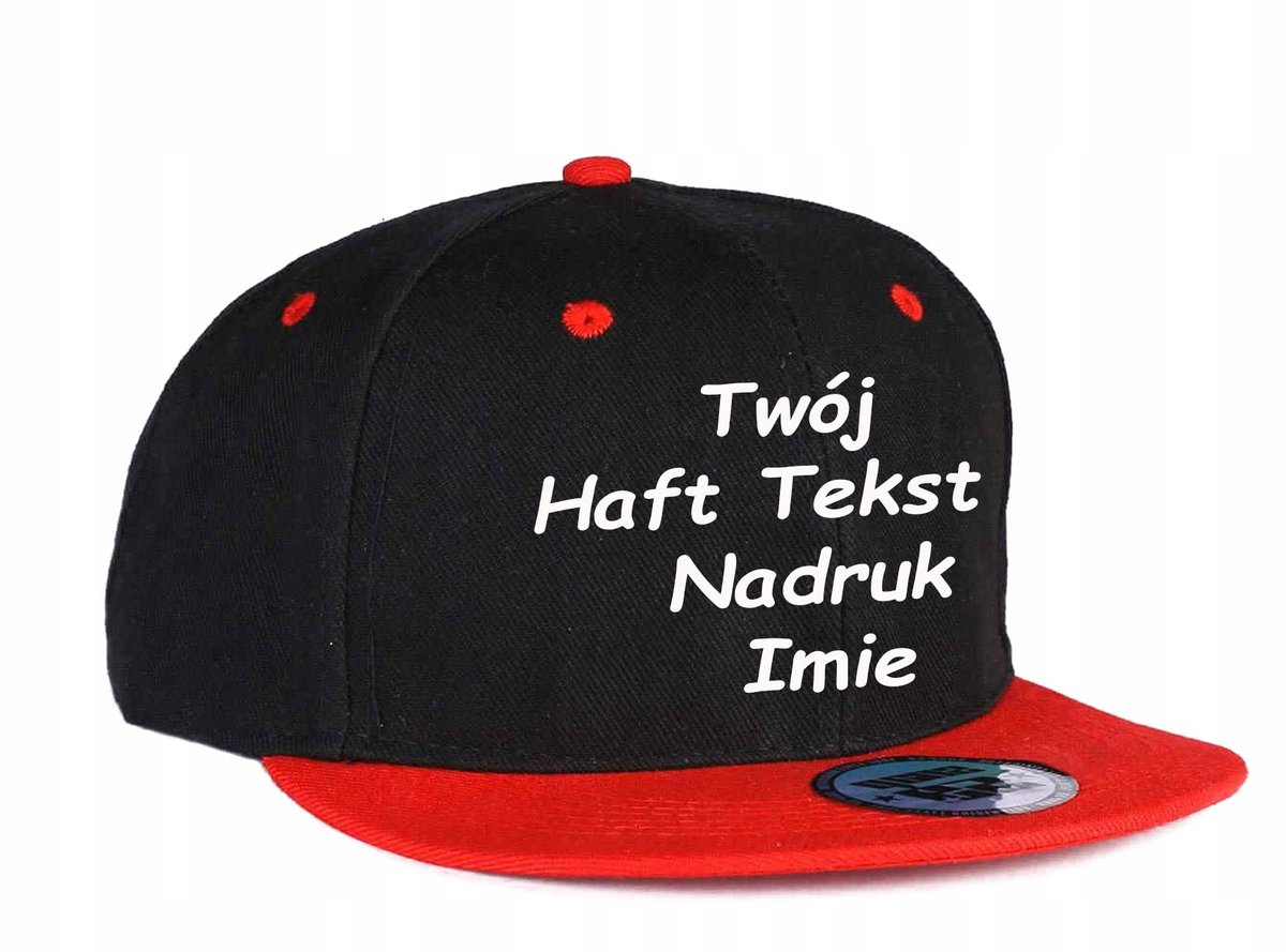 CZAPKA PROSTY DASZEK HAFT LOGO Z NAPISEM NADRUKIEM
