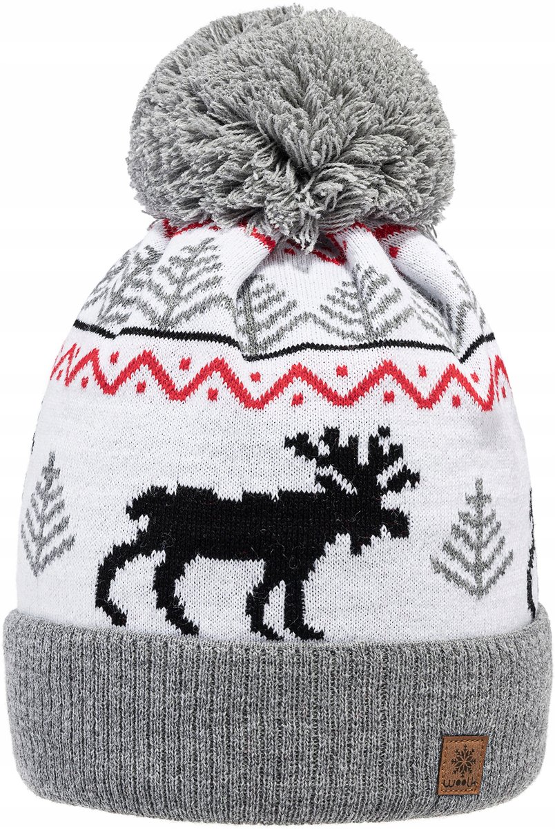 Zimowa CZAPKA Świąteczna w Renifery Woolk Alaska