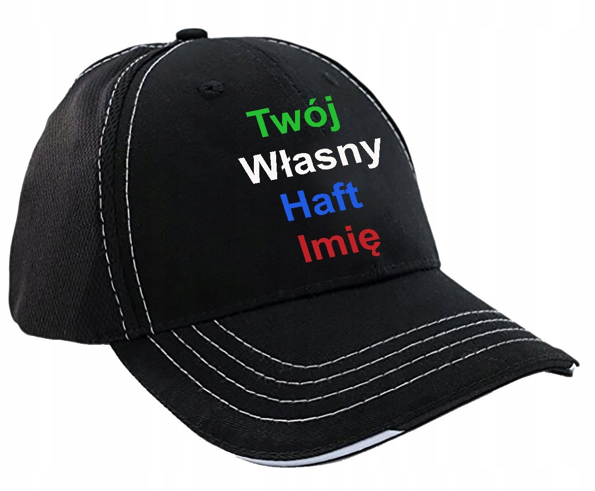 CZAPKA BEJSBOLÓWKA HAFT LOGO NAPISEM NADRUKIEM