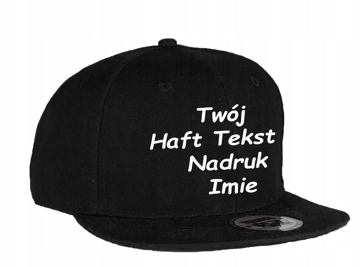 CZAPKA PROSTY DASZEK HAFT LOGO Z NAPISEM NADRUKIEM