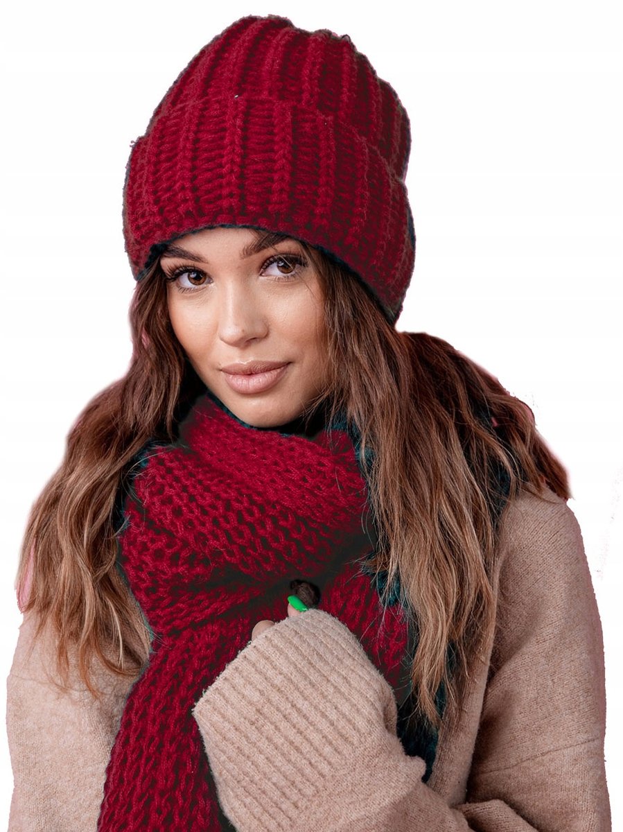 Damski Komplet Zimowy Czapka i Komin Szalik Woolk Dalya