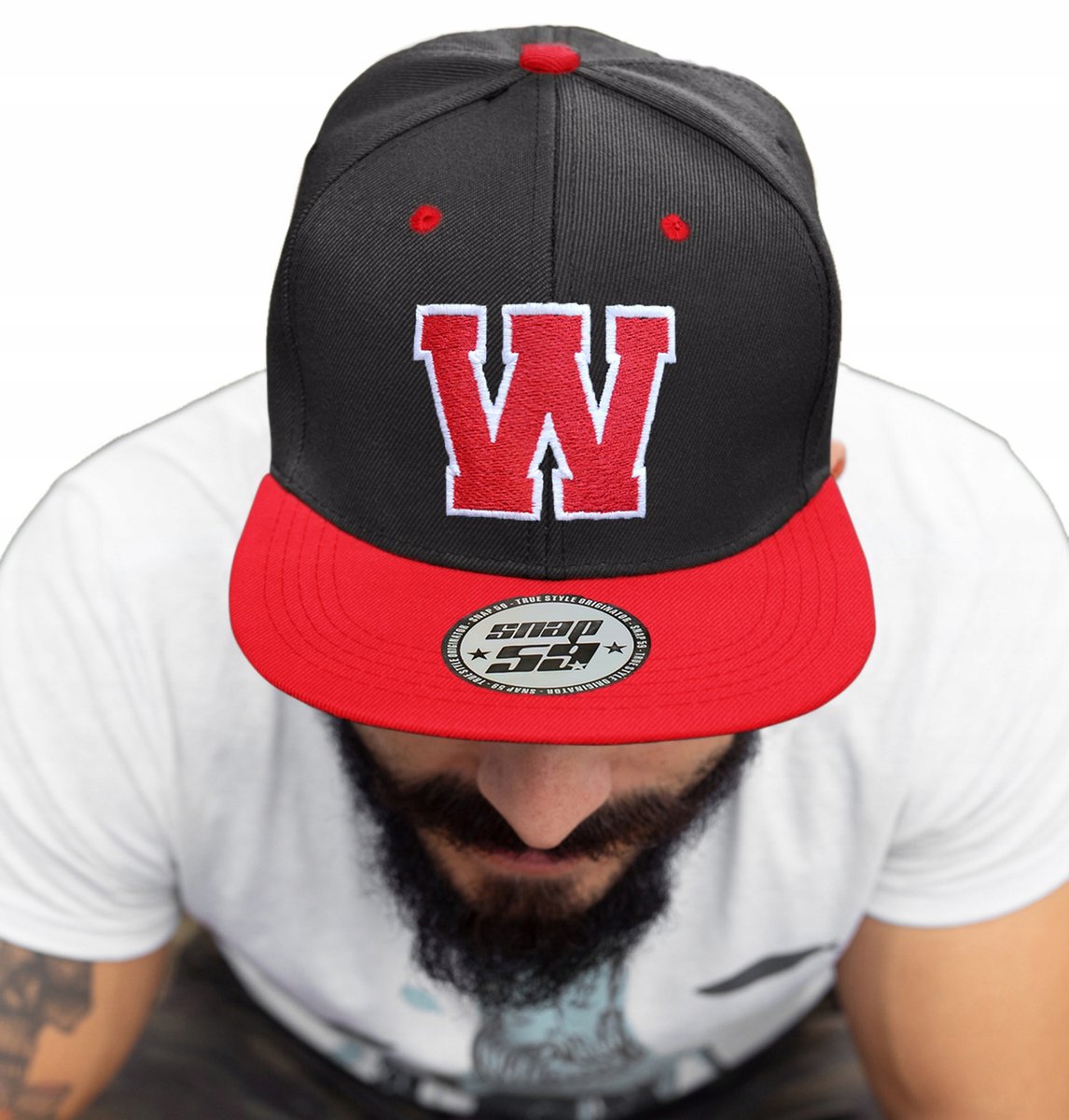 CZAPKA PROSTY DASZEK AMERICAN TWILL LITERA W HAFT