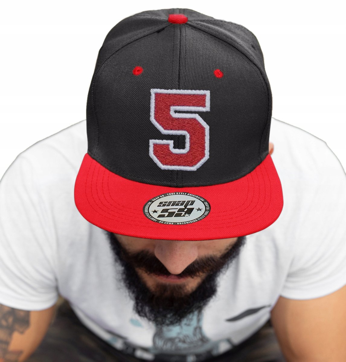 CZAPKA PROSTY DASZEK AMERICAN TWILL CYFRA 5 HAFT