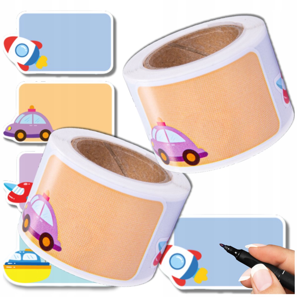 Naklejki ETYKIETY Kolorowe Metka Na Zeszyty Zestaw 100 szt. Dla Dzieci DIY