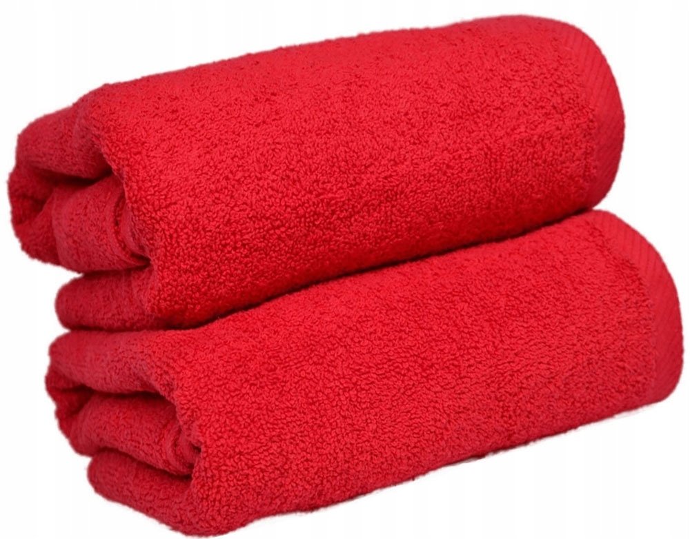 RĘCZNIK FROTTE KĄPIELOWY 50x100 PUSZYSTY MIĘKKI ZAWIESZKA 500g Czerwony