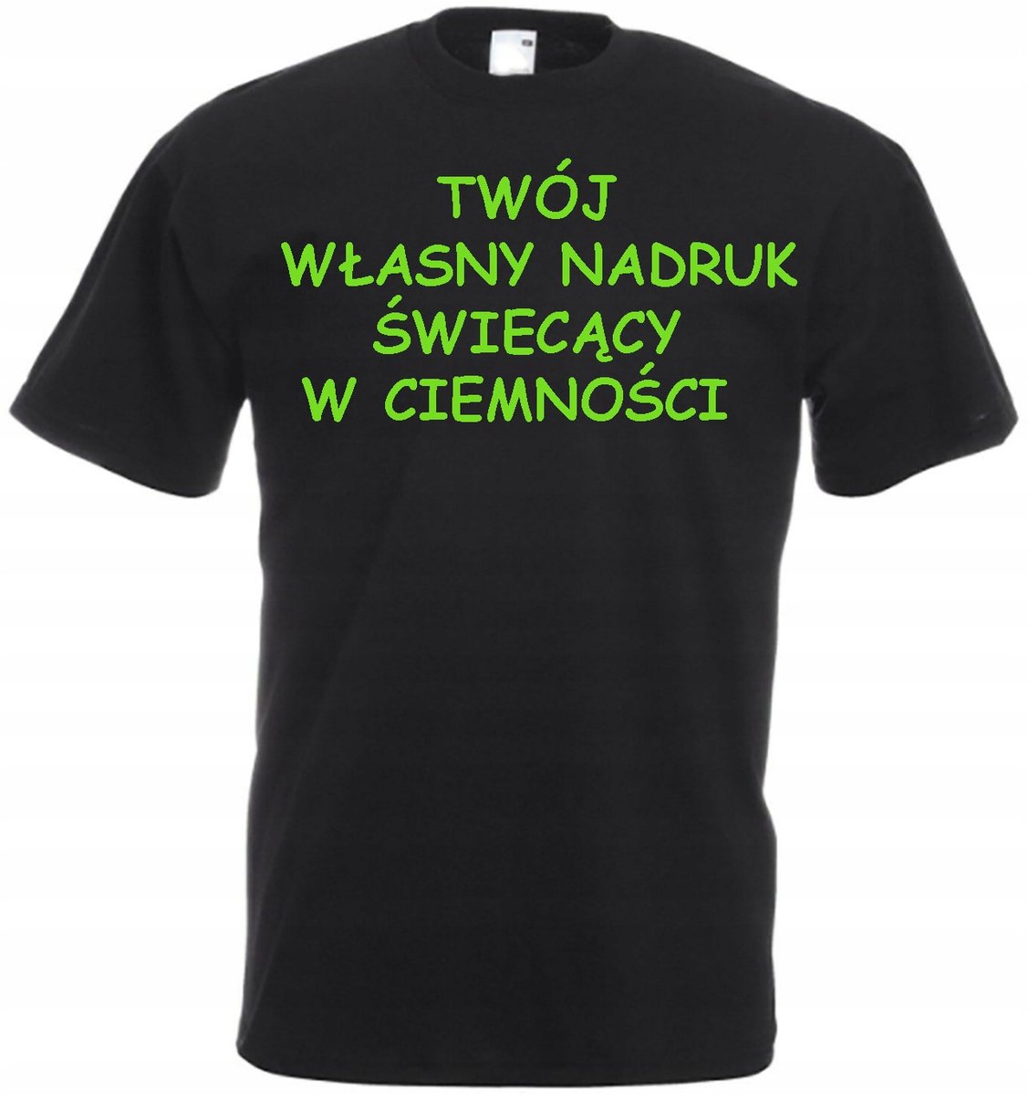 Koszulka Czarna Twój Własny Nadruk świecąca w ciemności t-shirt L