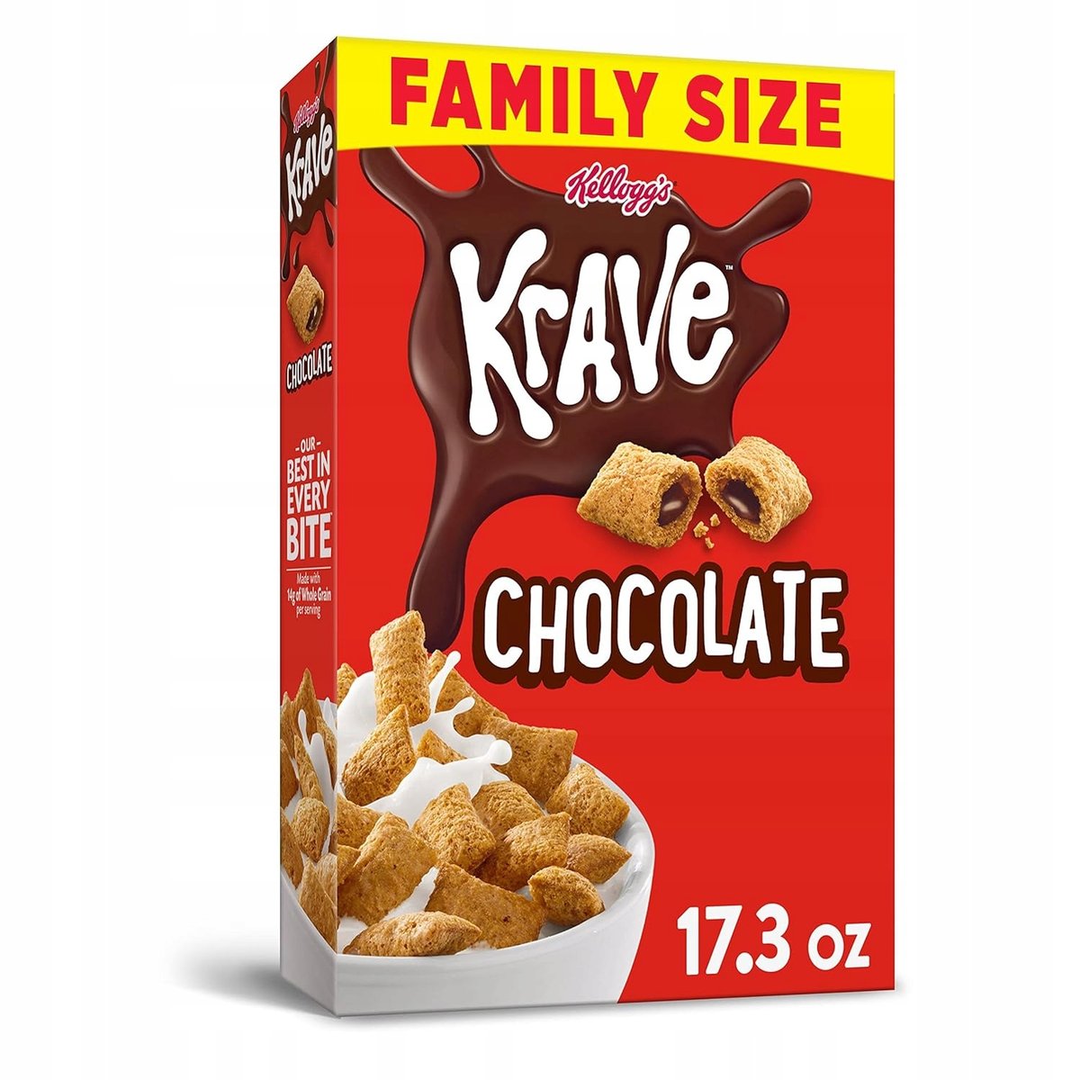 PŁATKI Kellogg's Krave Chocolate 490G PROSTO Z USA - CZEKOLADOWE NADZIENIE