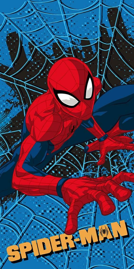 Ręcznik Plażowy 70X140 Spider-Man Niebieski Szybkoschnący