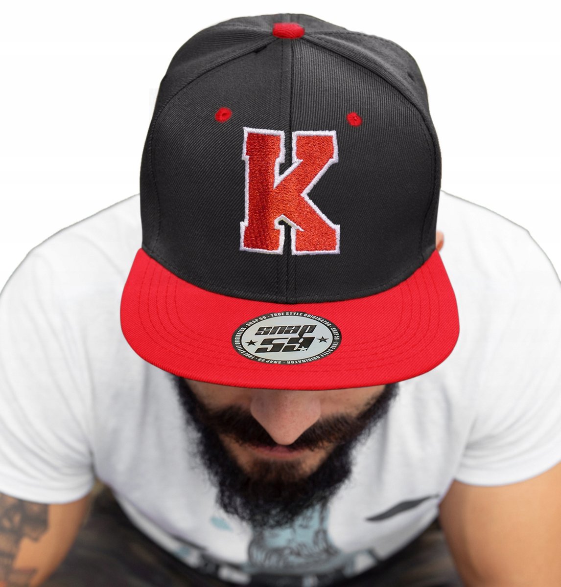 CZAPKA PROSTY DASZEK AMERICAN TWILL LITERA K HAFT