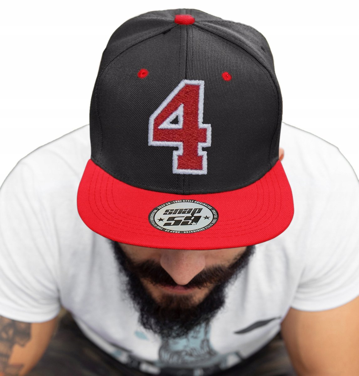 CZAPKA PROSTY DASZEK AMERICAN TWILL CYFRA 4 HAFT