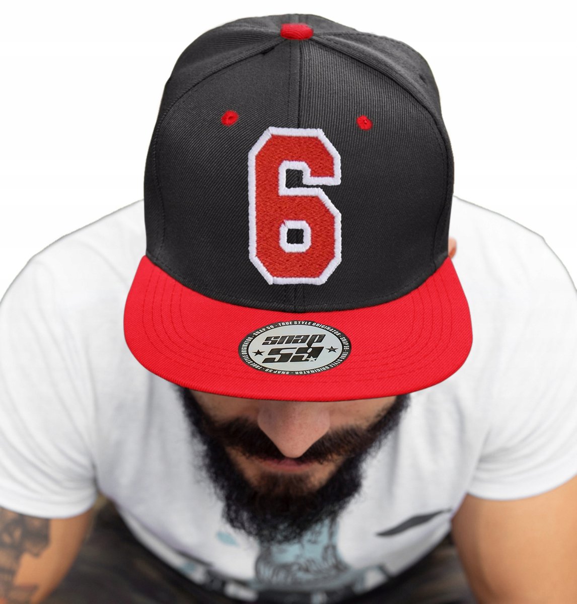 CZAPKA PROSTY DASZEK AMERICAN TWILL CYFRA 6 HAFT