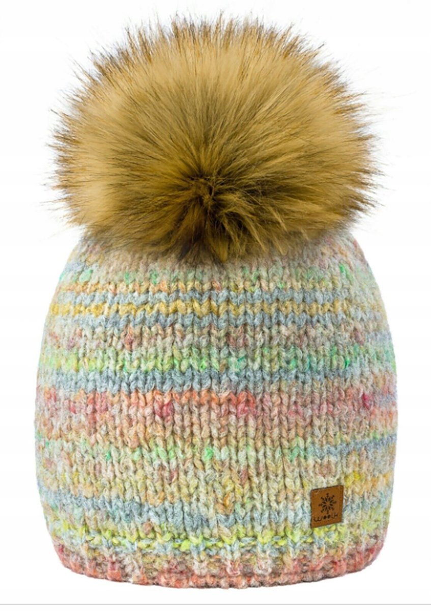 Zimowa CZAPKA CIEPŁA pompon i polar Woolk Morgana