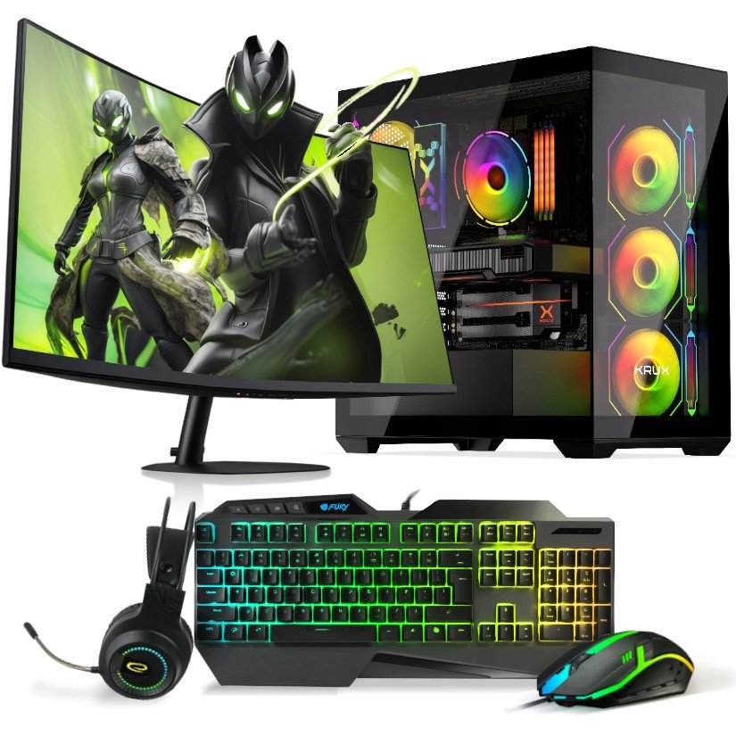 ZESTAW KOMPUTER GAMINGOWY DO GIER EVO V7 / INTEL i5 / RTX 3050 / 32GB /WiFi