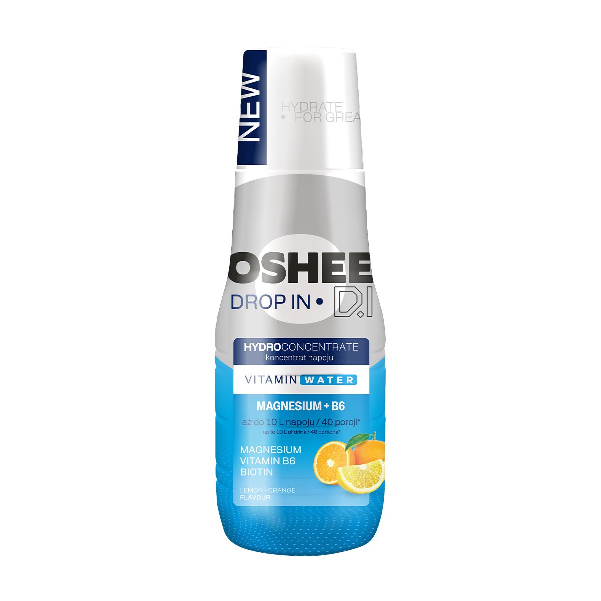 OSHEE Drop In hydrokoncentrat magnez + wit. B6 cytryna - pomarańcza 500 ml