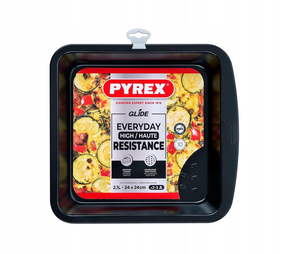 Blacha forma do pieczenia PYREX kwadratowa GLIDE 24x24 (28x27 cm zew)