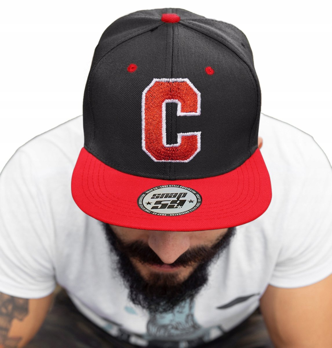 CZAPKA PROSTY DASZEK AMERICAN TWILL LITERA C HAFT