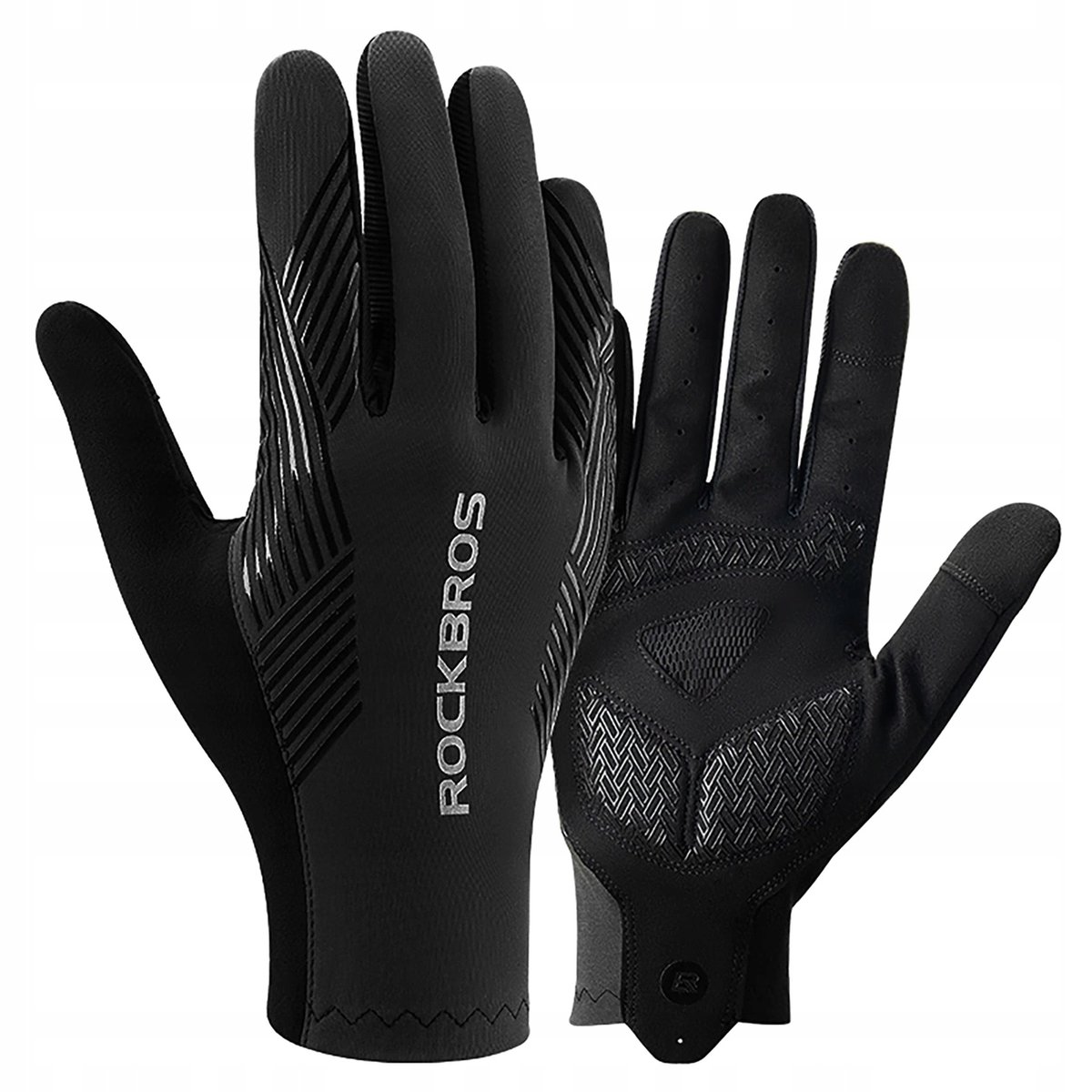 Rękawiczki rowerowe Rockbros wiosna/lato/jesień, pełne, rozmiar: XL- czarne