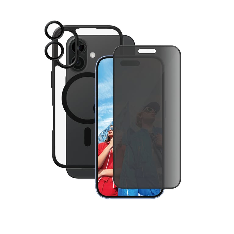 PanzerGlass CARE by Flagship 3-in-1 Privacy Bundle iPhone 16 Przezroczysta ochrona ekranu Apple 1 szt.