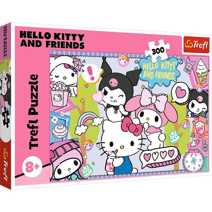 Puzzle Hello Kitty 300 elementów - Szalone trio Trefl - puzzle