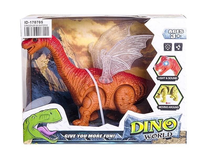 Dinozaur na baterie ruchomy światło i dźwięk - figurka