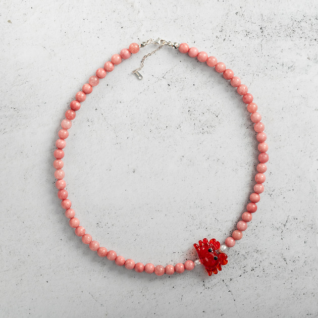 Naszyjnik Krabik z kamieni naturalnych Handmade