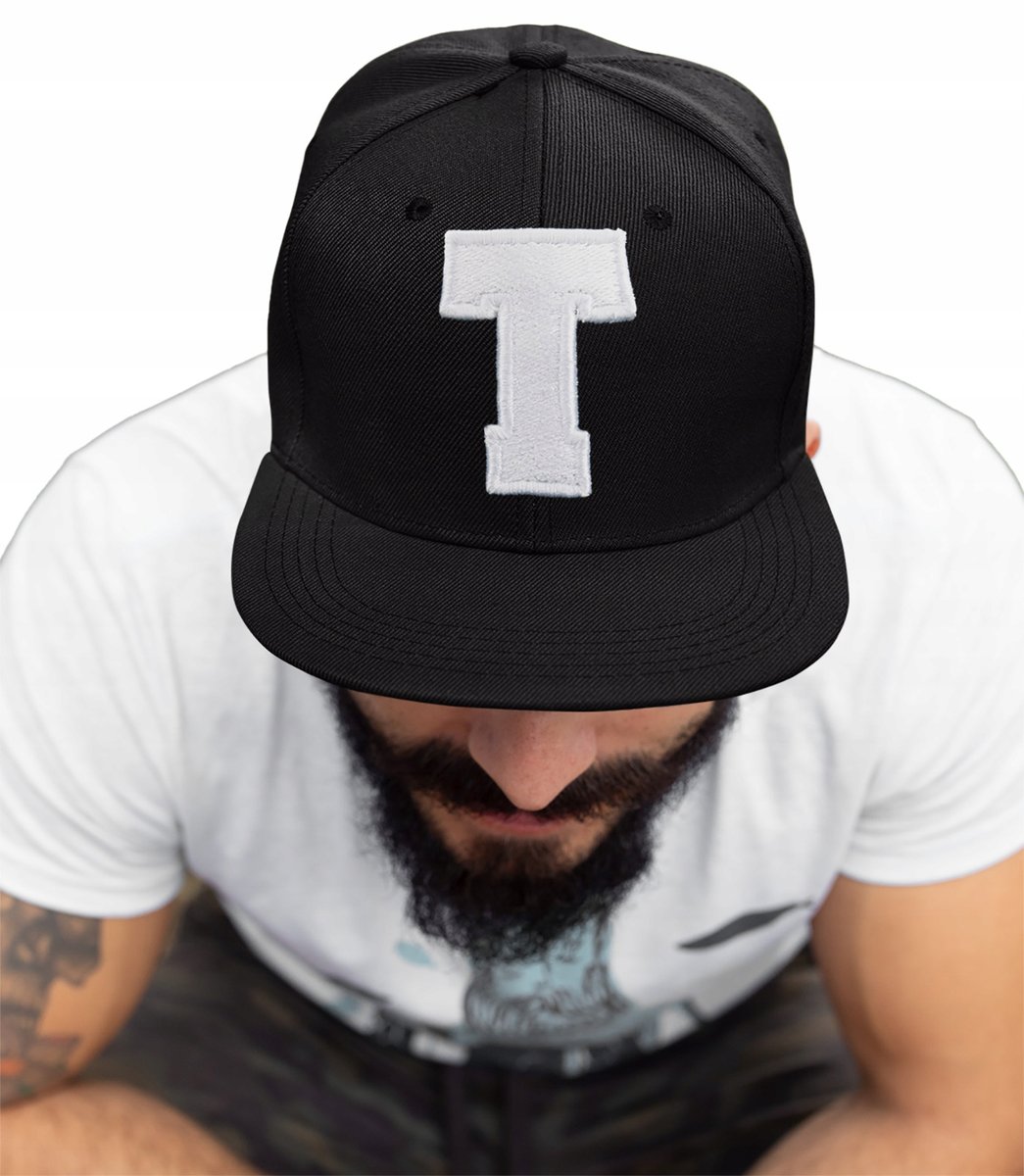 CZAPKA PROSTY DASZEK LITERA T HAFT AMERICAN TWILL