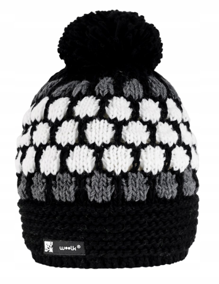 Zimowa CZAPKA CIEPŁA Nordic Woolk Kolorowe Ciastko