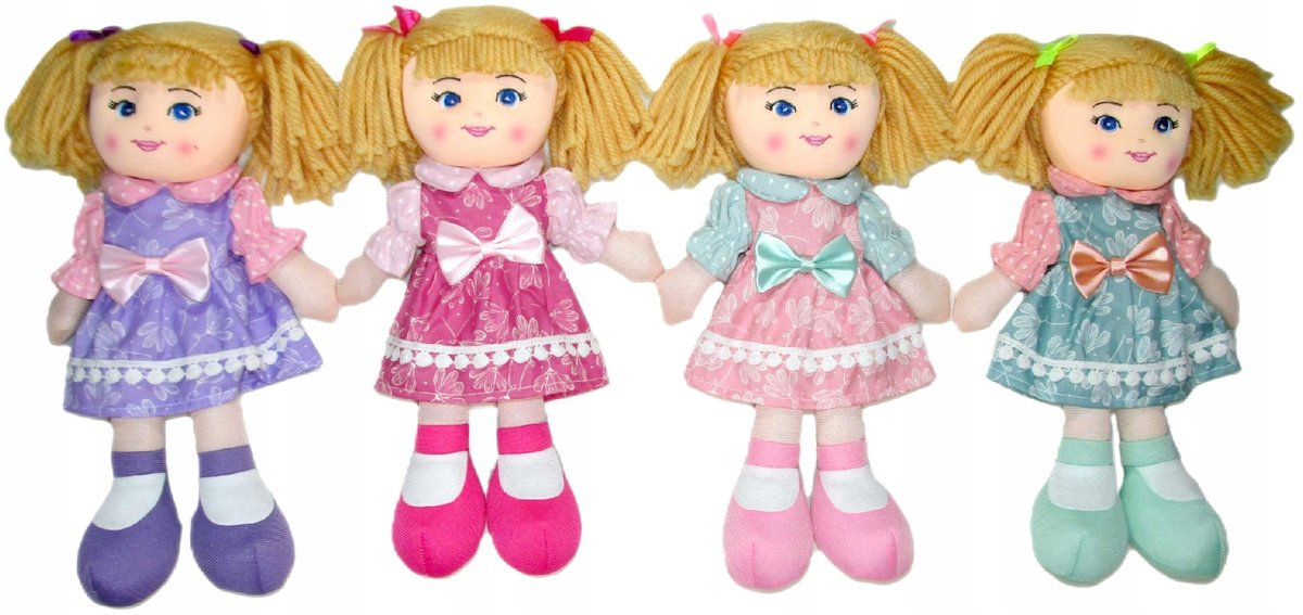 Maskotka Lalka Szmacianka 4 kolory - 30cm