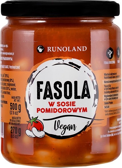 Runoland Fasola w sosie pomidorowym danie 500 g