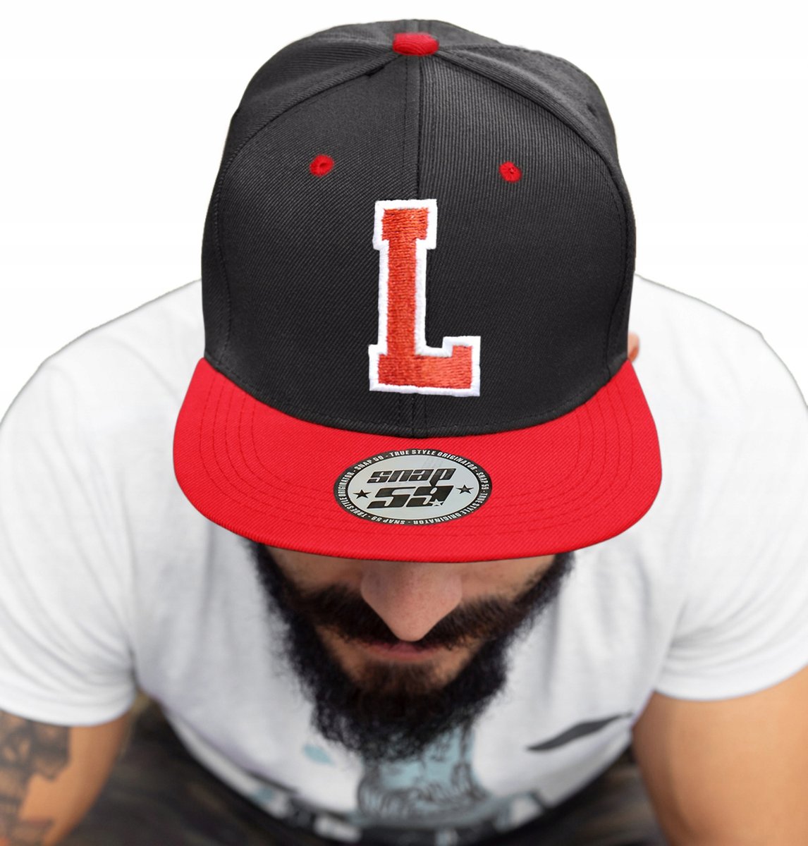 CZAPKA PROSTY DASZEK AMERICAN TWILL LITERA L HAFT