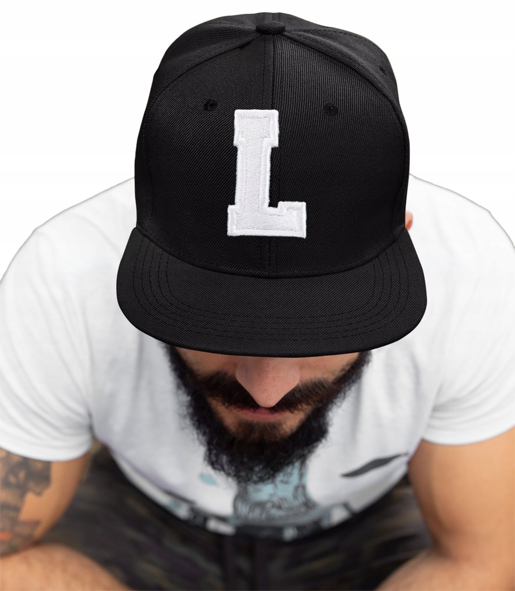CZAPKA PROSTY DASZEK LITERA L HAFT AMERICAN TWILL