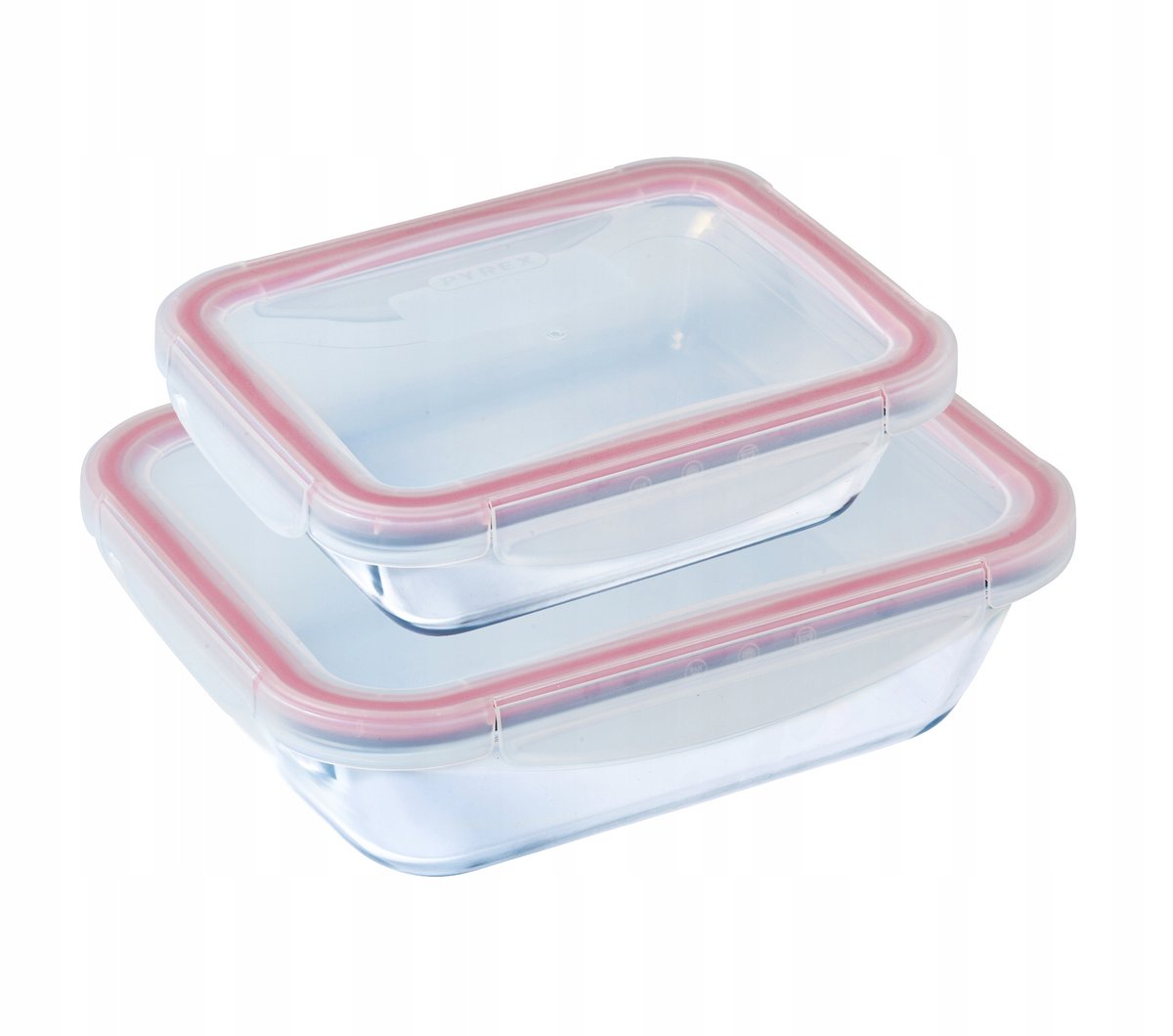 Zestaw 2 pojemników szklanych hermetycznych COOK&CLICK Pyrex 1,9 L + 0,8 L