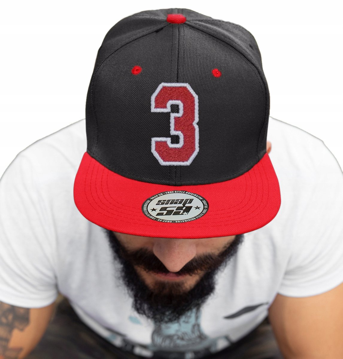 CZAPKA PROSTY DASZEK AMERICAN TWILL CYFRA 3 HAFT