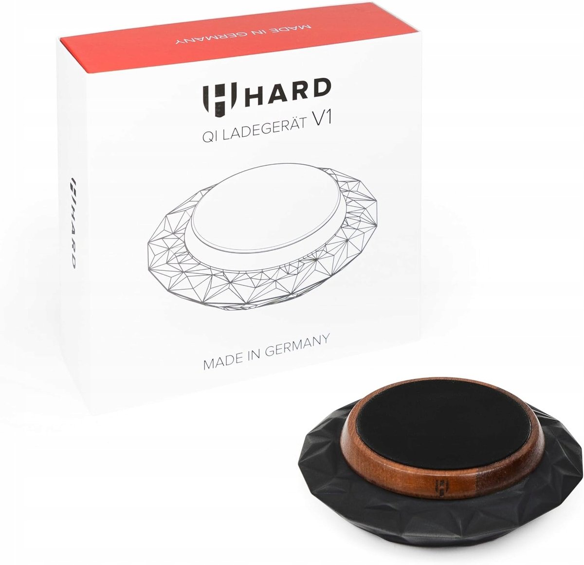Ładowarka indukcyjna szybka bezprzewodowa 15 W okrągła drewniana