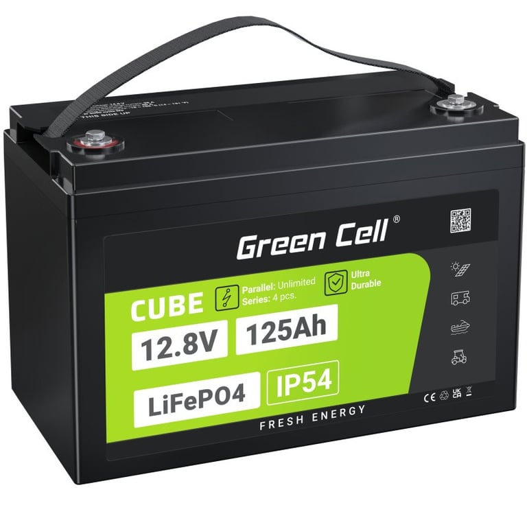 Green Cell CUBE Akumulator LiFePO4 125Ah 12V/12.8V 1600Wh LFPGC12V125AH