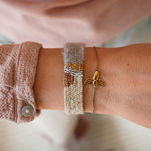 Bransoletka tkana na krośnie, w stylu marino