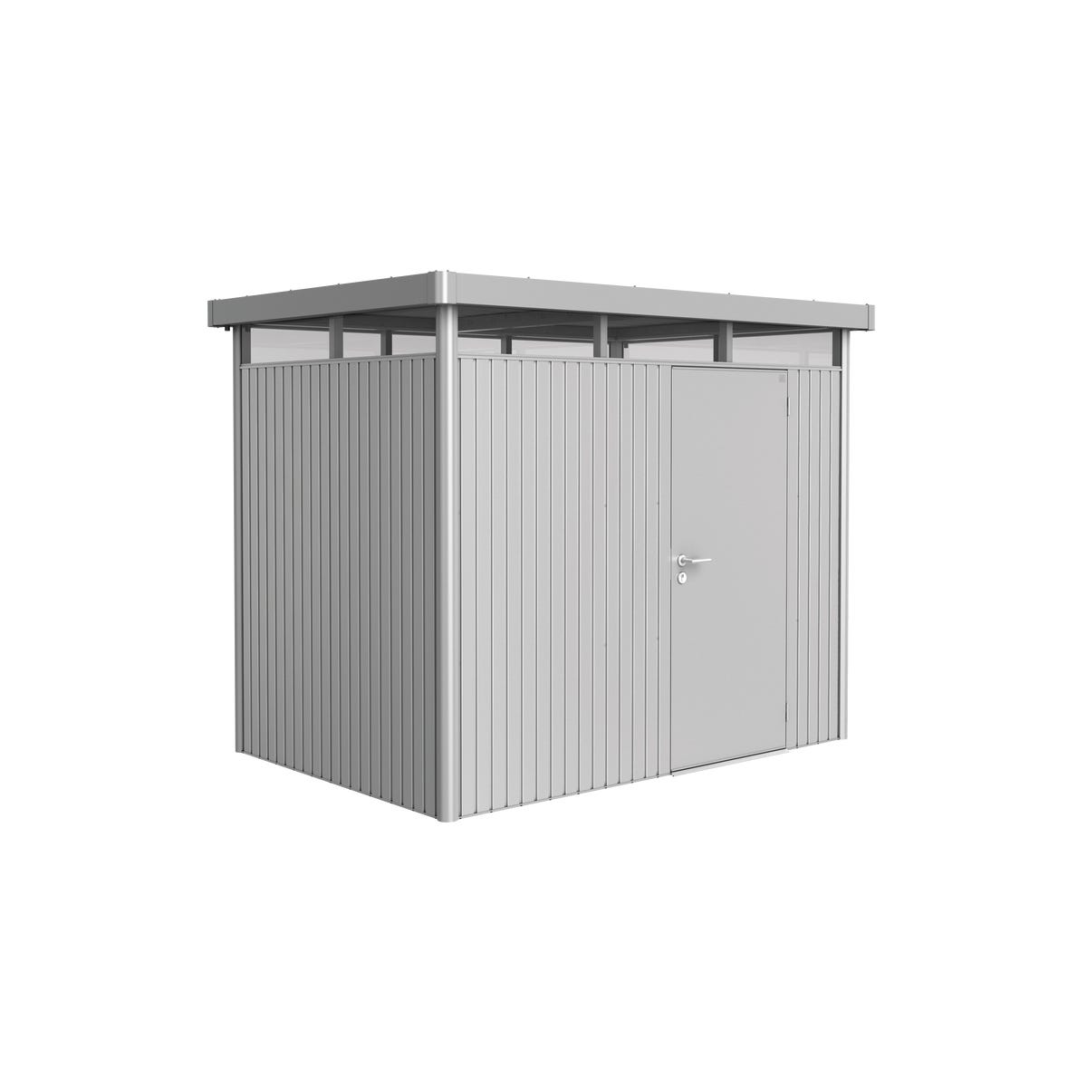 Biohort Domek narzędziowy metalowy Highline H2 pojedyncze drzwi 275x195x222 cm srebrny