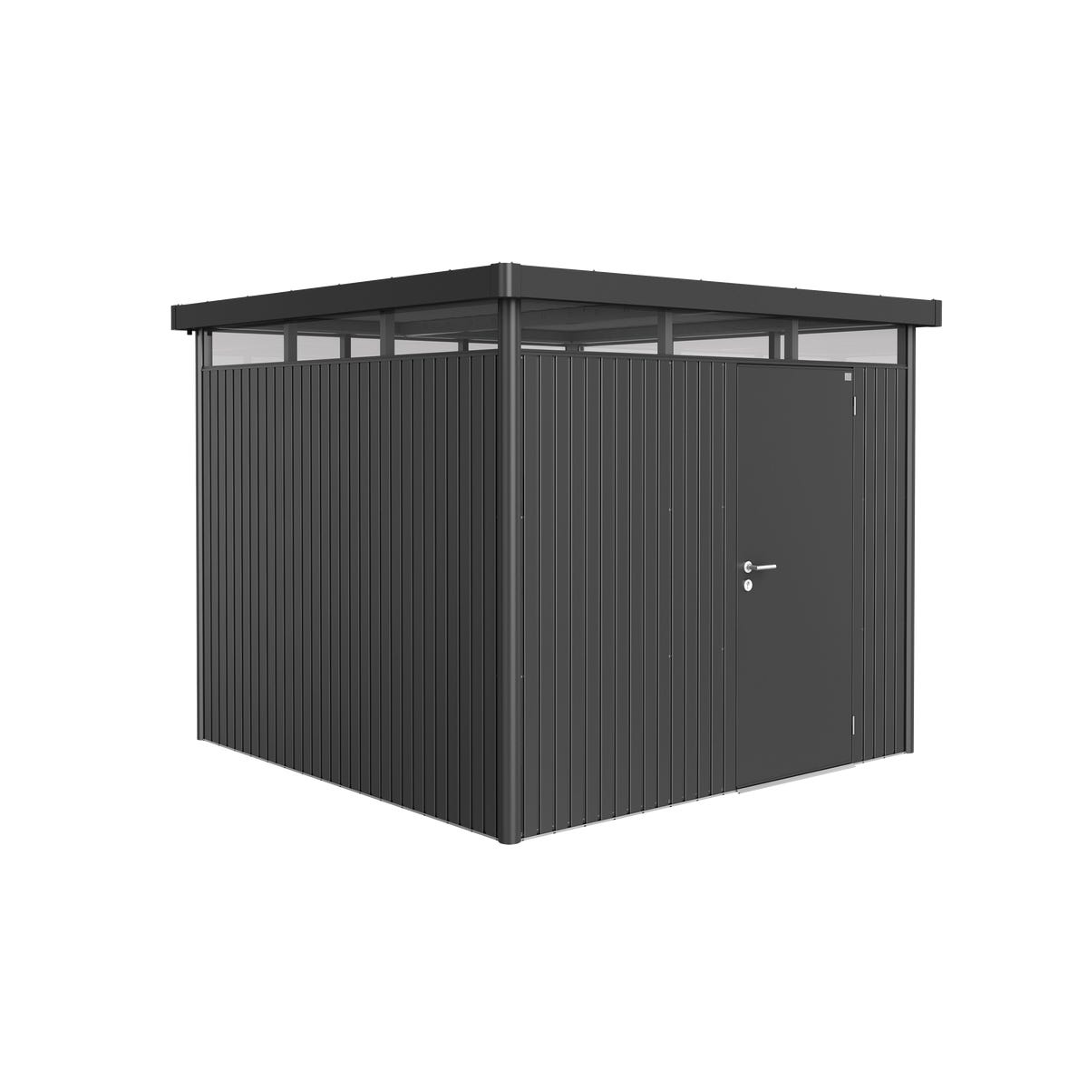 Biohort Domek narzędziowy metalowy Highline H4 pojedyncze drzwi 275x275x222 cm antracytowy
