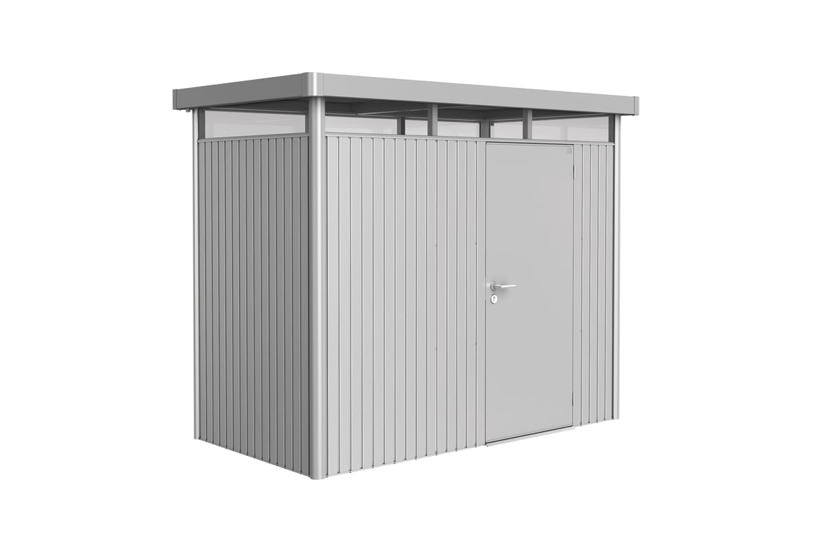 Biohort Domek narzędziowy metalowy Highline H1 pojedyncze drzwi 275x155x222 cm srebrny