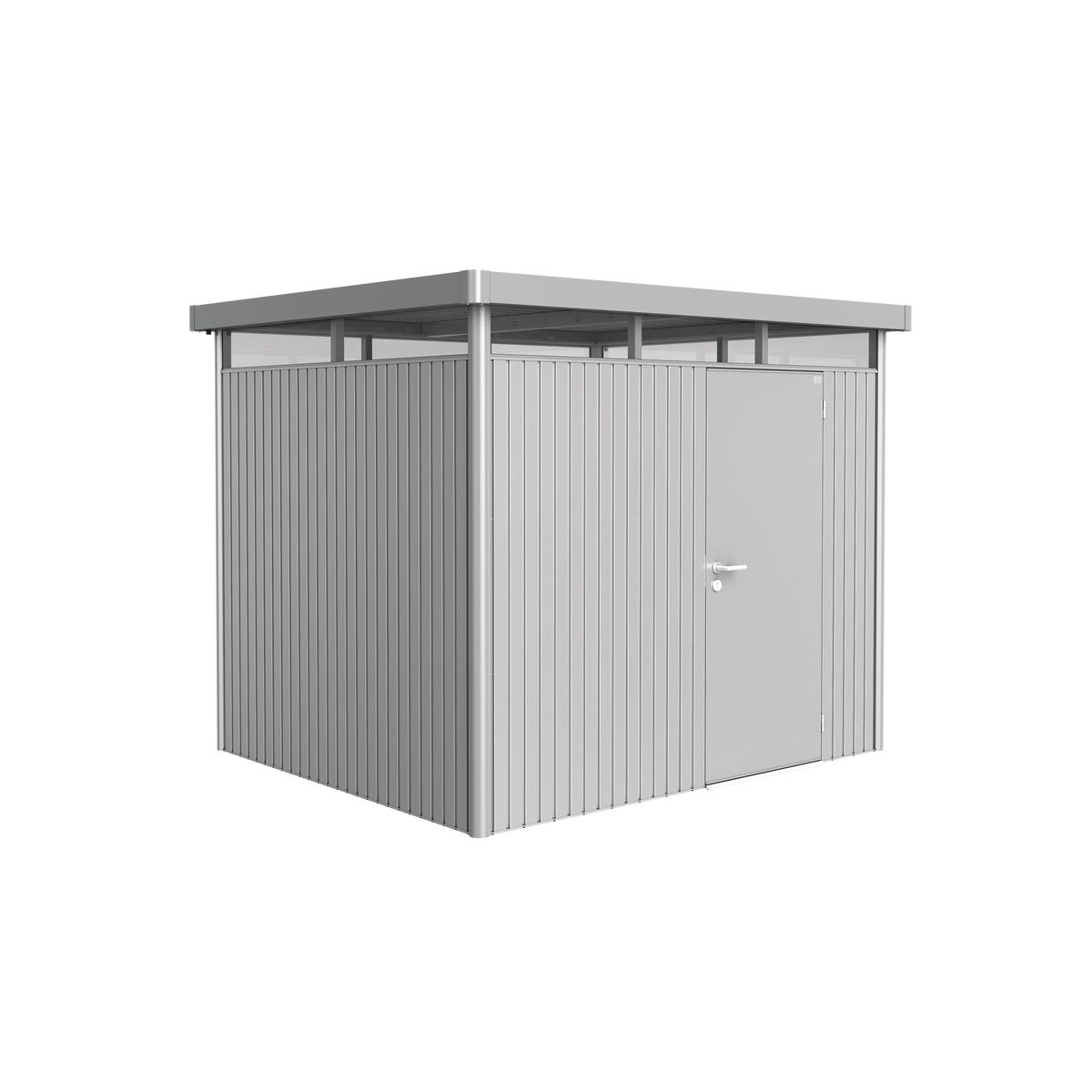 Biohort Domek narzędziowy metalowy Highline H3 pojedyncze drzwi 275x235x222 cm srebrny