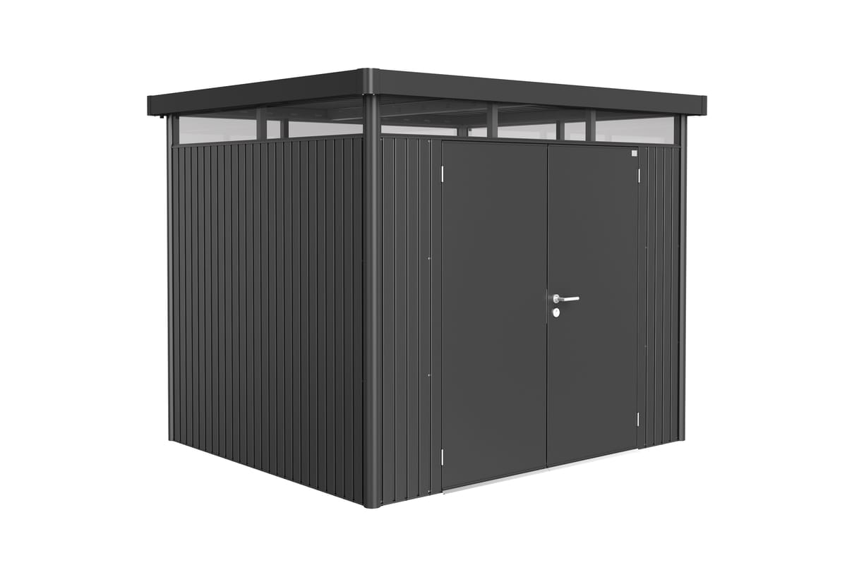 Biohort Domek narzędziowy metalowy Highline H3 podwójne drzwi 275x235x222 cm antracytowy